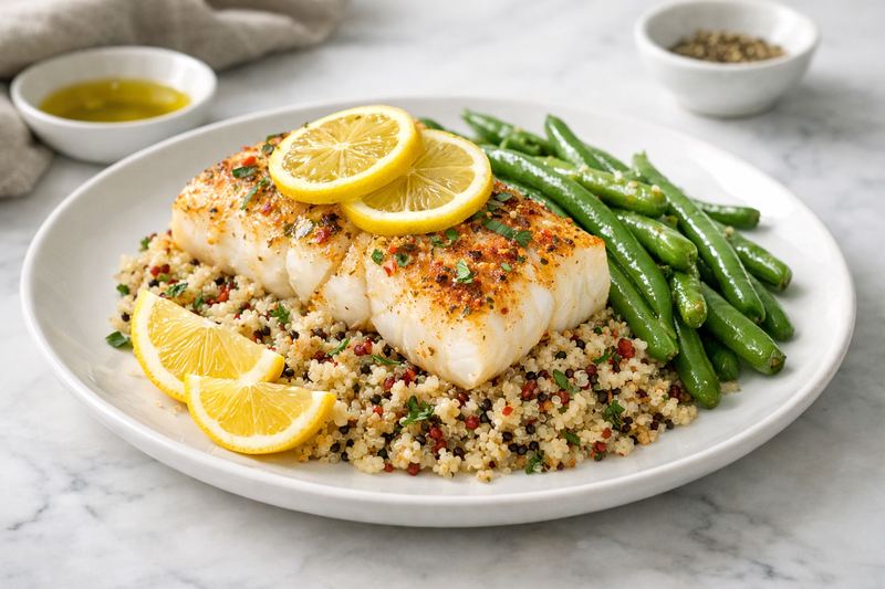 Baked Cod with Quinoa