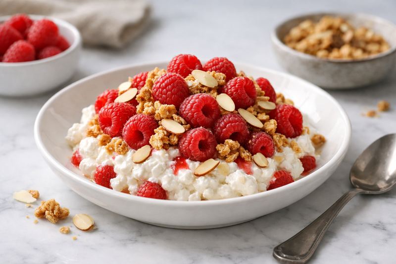 Raspberry Vanilla Cottage Cheese Parfait