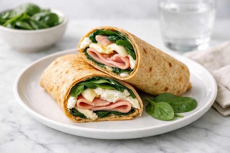 Ham & Swiss Egg White Wrap