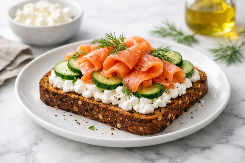 Smoked Salmon Cottage Cheese Toast