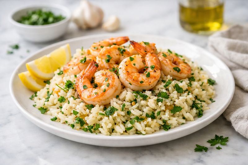 Lemon Herb Rice with Shrimp