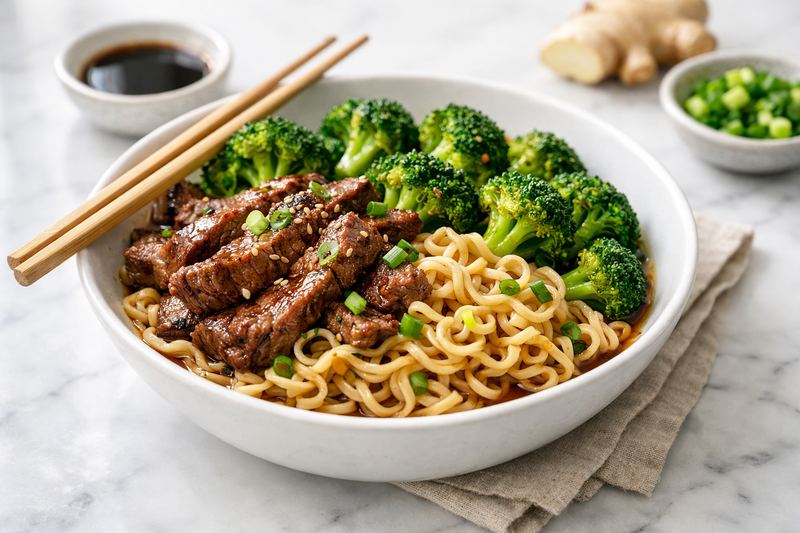 Beef and Broccoli Ramen Bowl