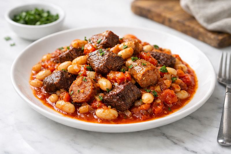 Slow Cooker Beef & Bean Cassoulet
