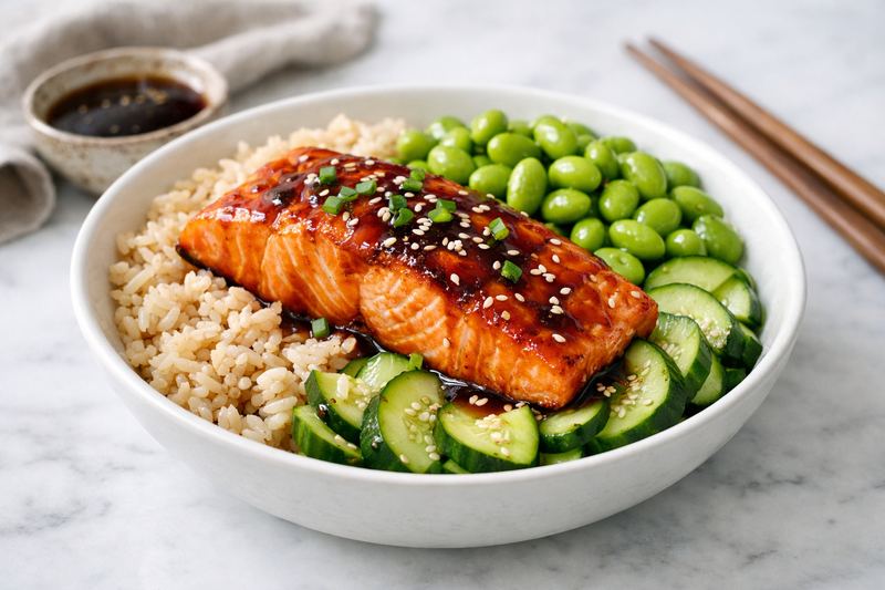 Teriyaki Salmon & Veg Bowl