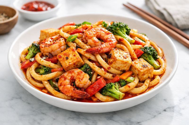 Spicy Shrimp & Tofu Udon