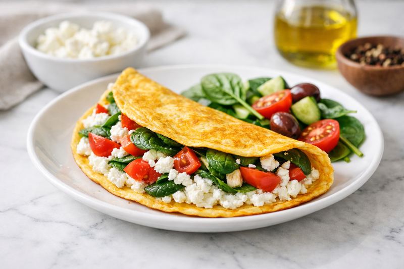 Mediterranean Cottage Cheese Egg Wrap